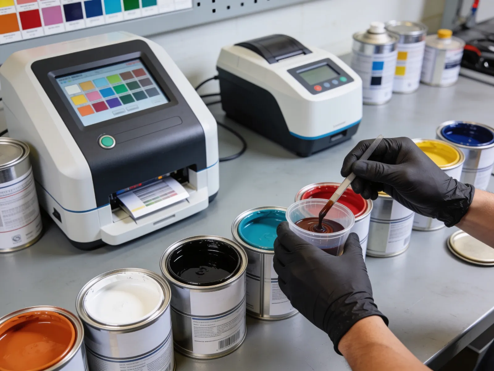Lackiererei – computergestützte Farbtonbestimmung und Farbmischung